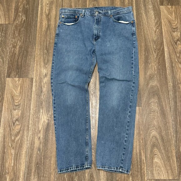 Levi's 502 Jeans Men's 38x32 Medium Wash Taper Fit Stretch Denim Red Tab - Picture 1 of 9